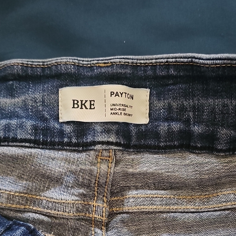 BKE Blue Skinny Jeans with Distressed Details - Picture 2 of 4